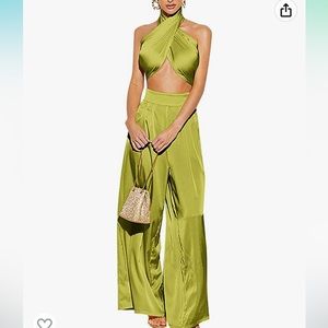 Silk 2 Piece Halter Summer Set